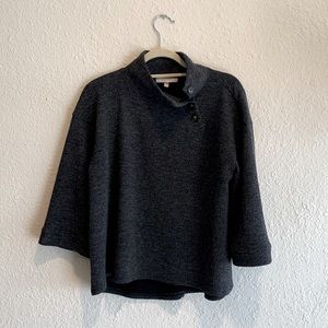 Grey Anthropologie button collar top (Size S)